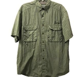 Basic Options Men’s Olive Short Sleeve Sport Shirt Large